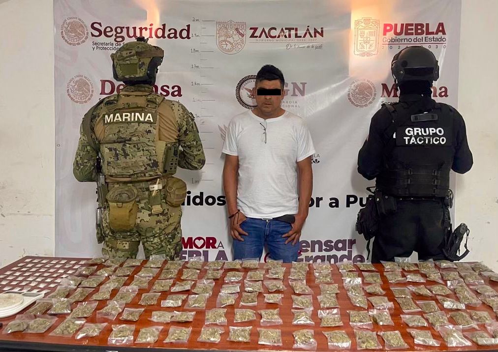 Policía Estatal y Marina inhiben la distribución de 160 dosis de sustancias ilícitas 
