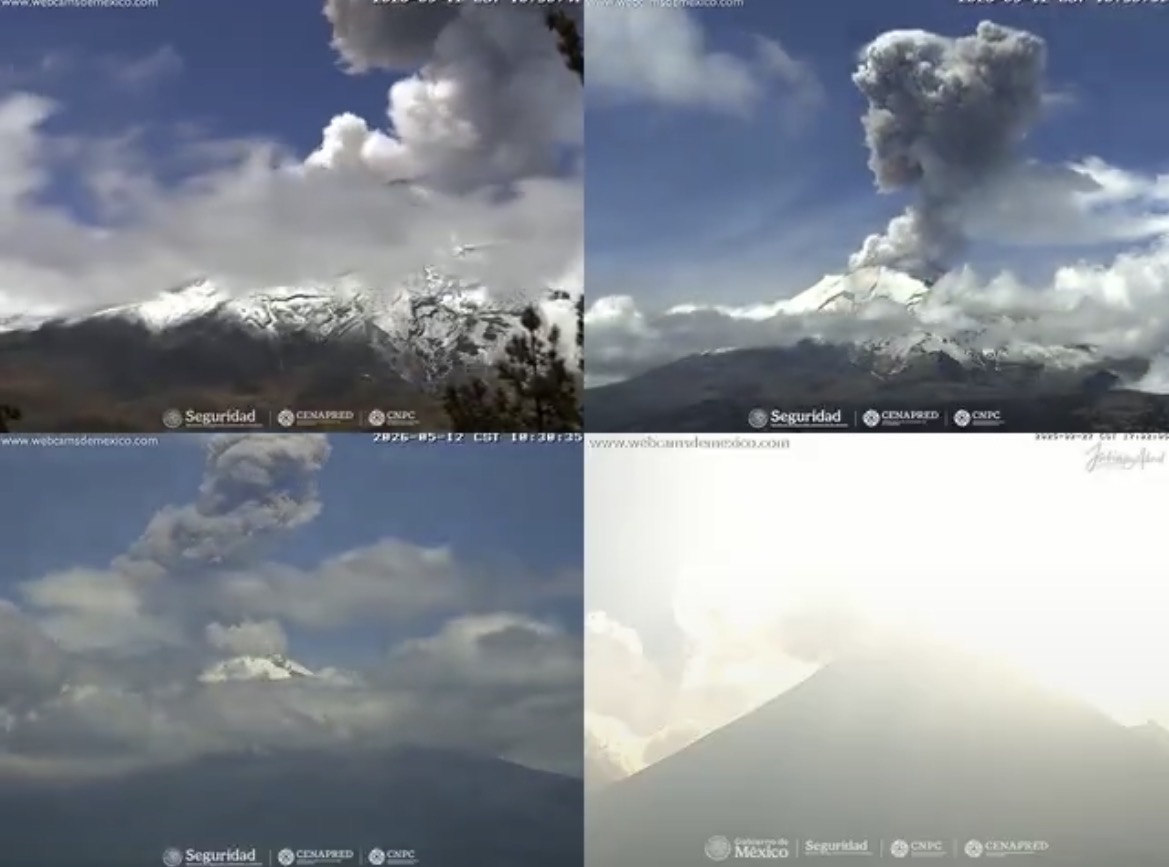 Popocatépetl registra explosión moderada; mantienen alerta en Amarillo Fase 2