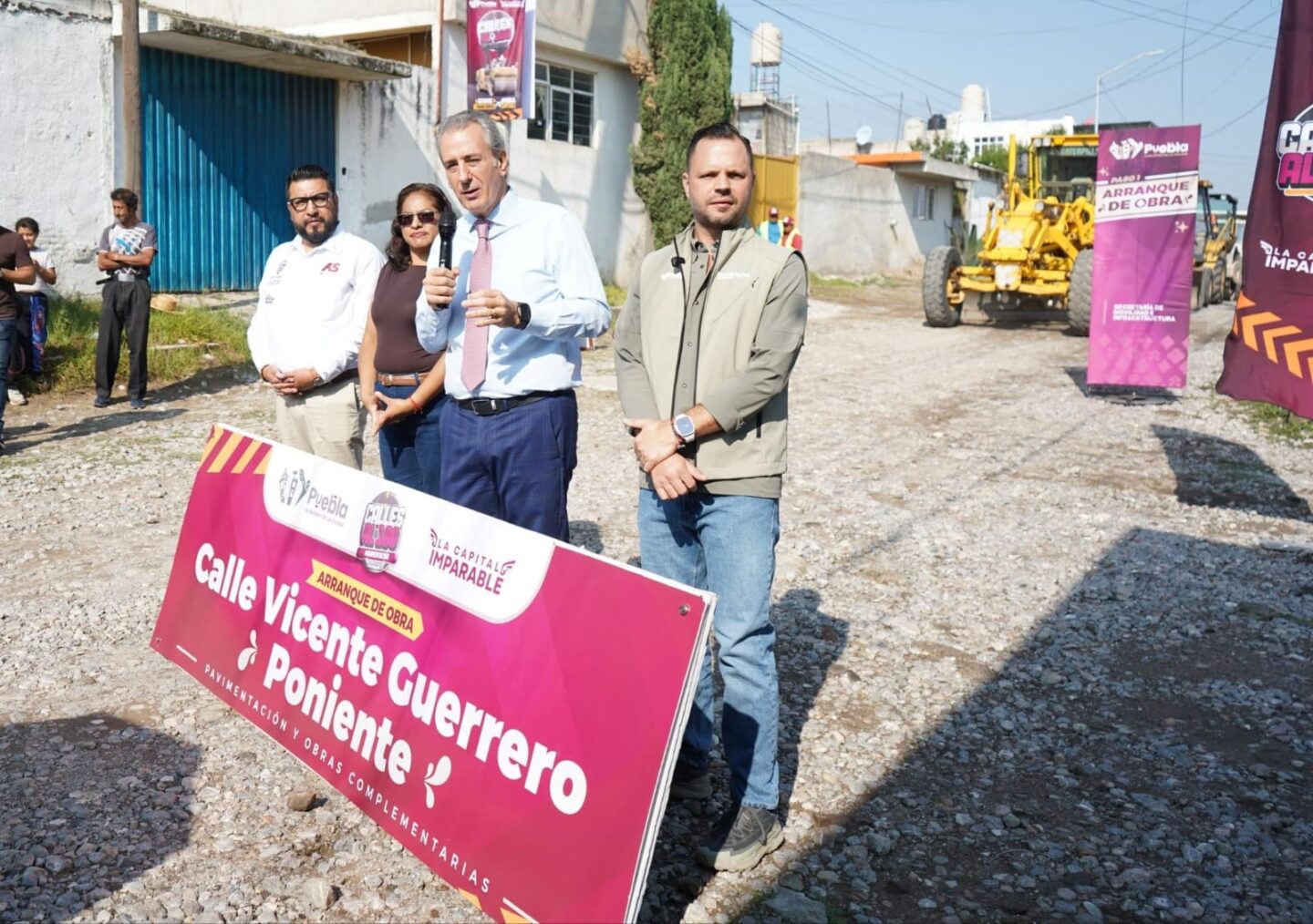 Arranca Pepe Chedraui trabajos de pavimentación en la Junta Auxiliar de San Jerónimo Caleras