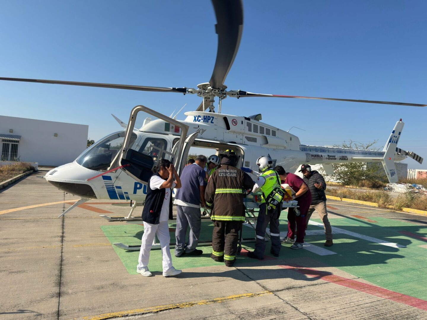 Con helicópteros al servicio de la salud, Puebla garantiza atención oportuna con 31 traslados