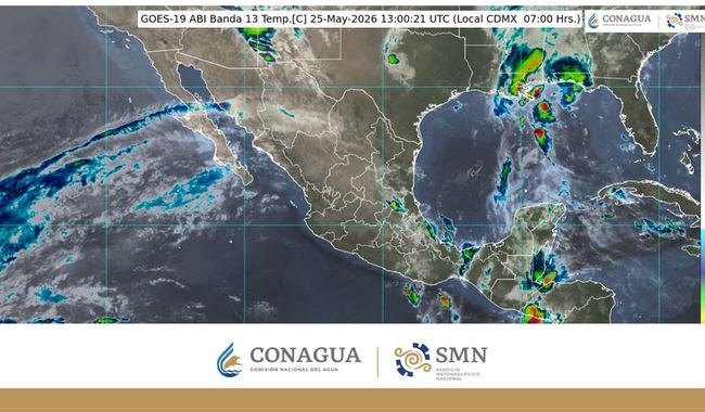 Se pronostican lluvias intensas para zonas de Oaxaca y Chiapas, y de fuertes a muy fuertes en otras 10 entidades de México