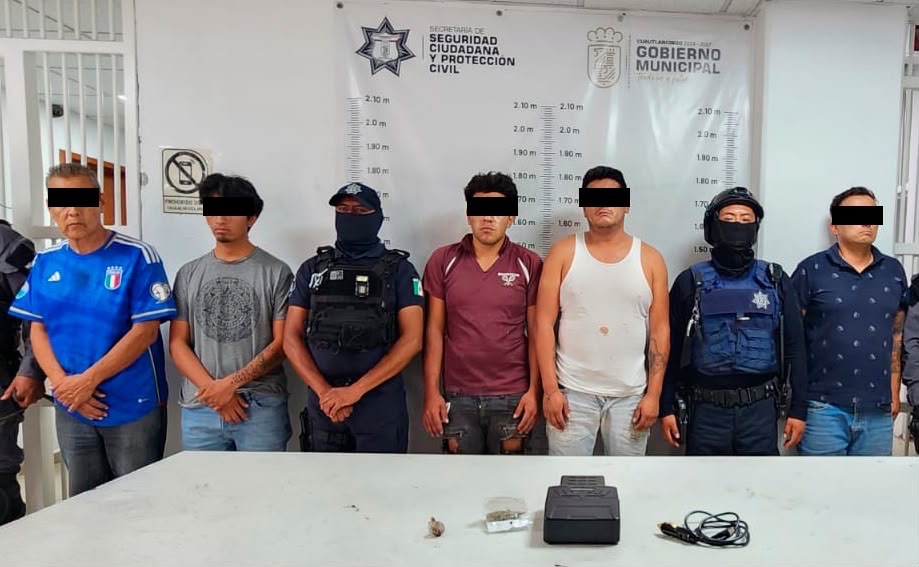 SSCyPC recupera vehículo de carga y asegura a cinco probables responsables