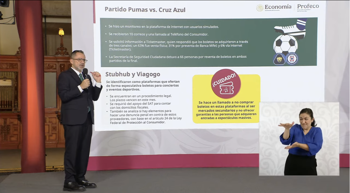 Profeco refuerza combate a la reventa de boletos y mantiene vigilancia sobre plataformas digitales