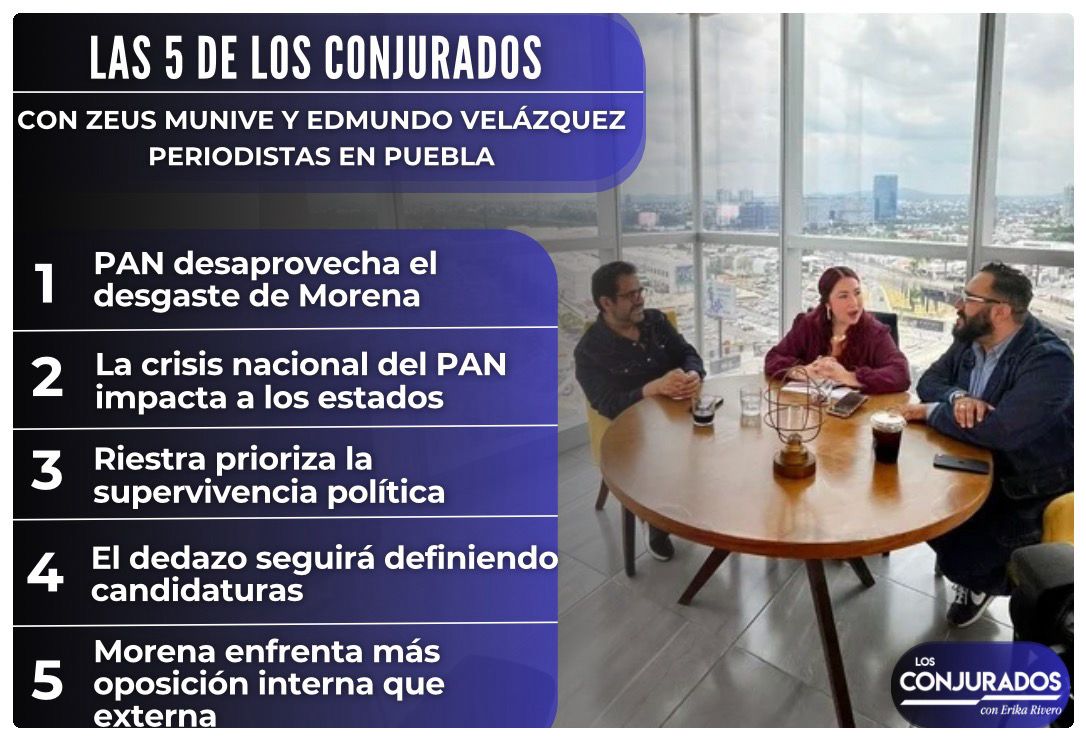Las 5 de Los Conjurados | PAN no capitaliza el desgaste de Morena y se enfoca en sobrevivir
