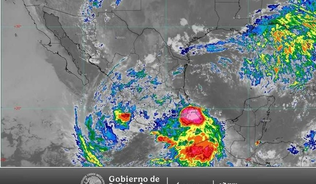 Como depresión tropical, Boris se ubica a 45 km al nor-noreste de Punta Maldonado, Guerrero