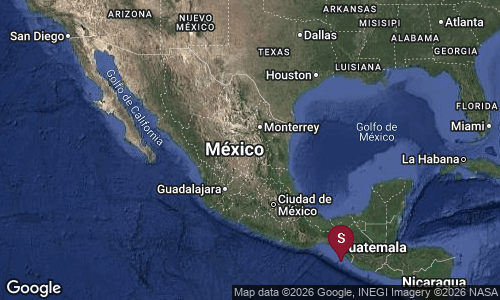 Servicio Sismológico Nacional reporta sismo de magnitud preliminar 6.8 frente a Chiapas