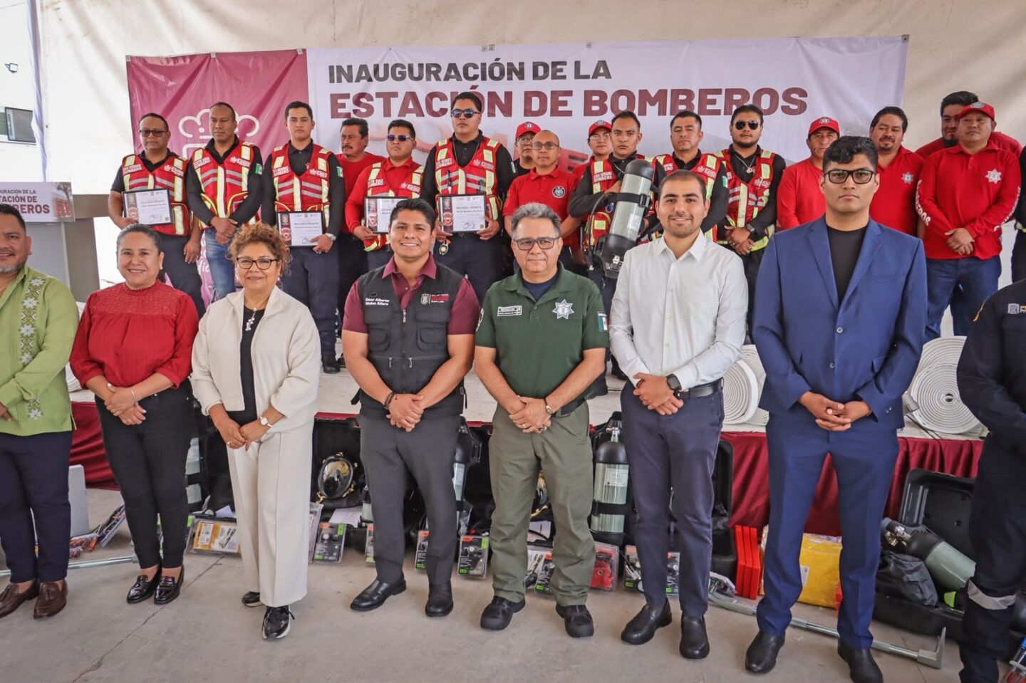 Omar Muñoz inaugura primera Estación de Bomberos en Cuautlancingo