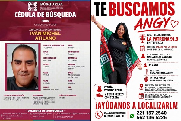Alerta por desaparición de locutores en Oaxaca y Puebla; familiares piden ayuda