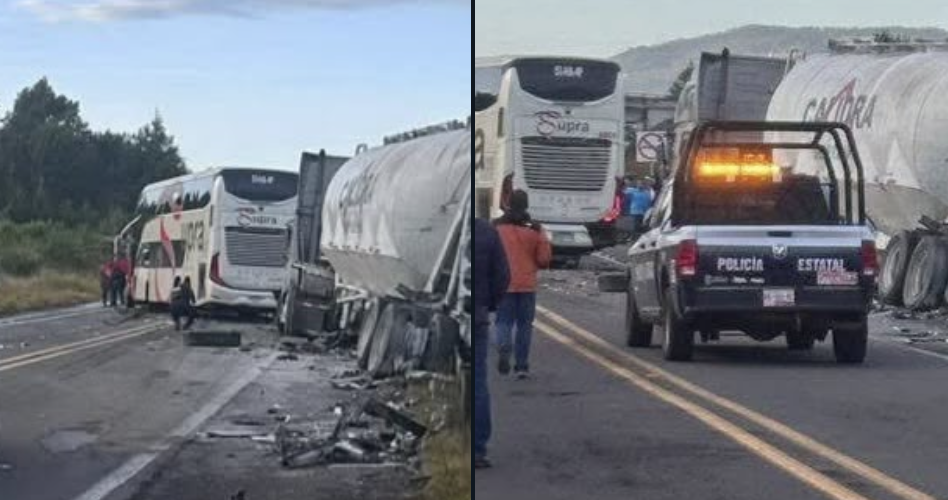 Choque de autobús SUPRA contra tractocamión deja al menos 20 heridos en Puebla