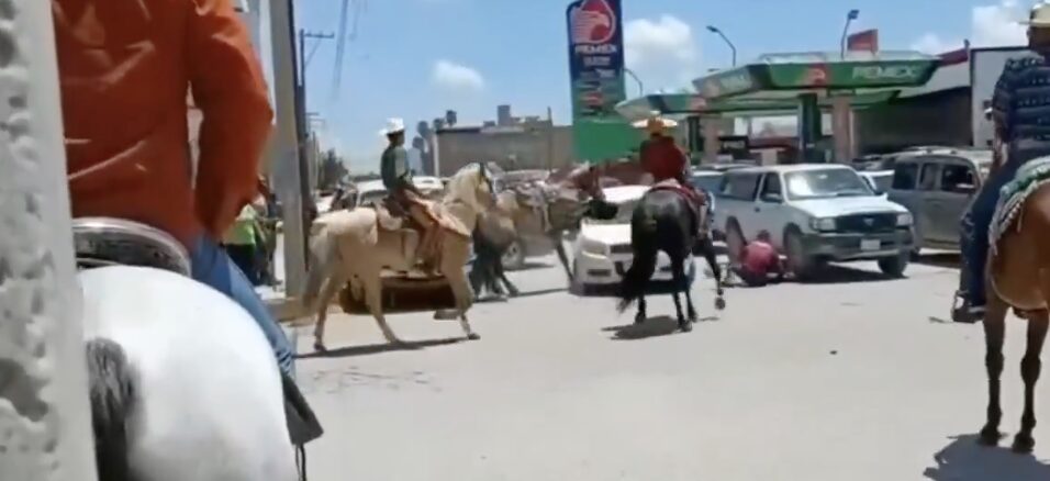 Caballo descontrolado provoca accidente durante feria en Nuevo Ideal
