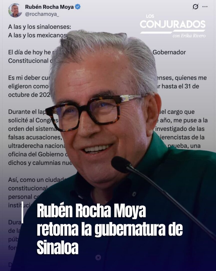 Tras investigación de 112 días, Rocha Moya reasume el gobierno de Sinaloa