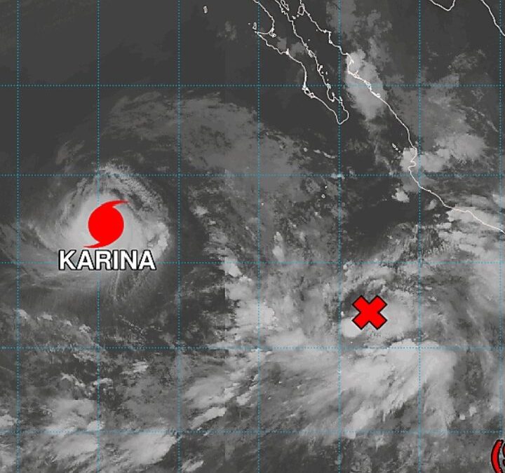 Huracán Karina se intensifica mientras México registra lluvias y calor de hasta 45 °C