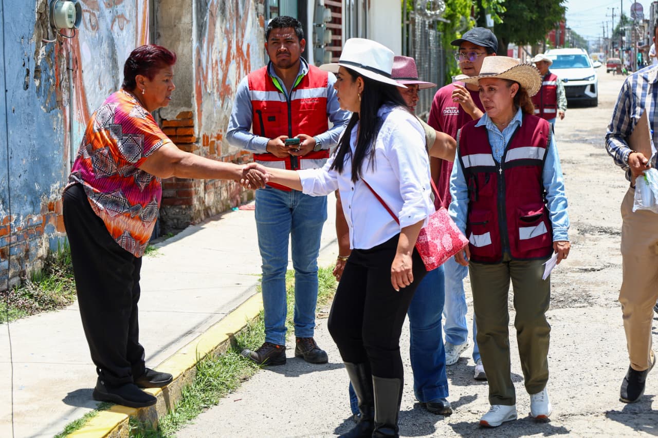 Continúa Tonantzin Fernández llevando obra pública a todos los barrios de San Pedro Cholula