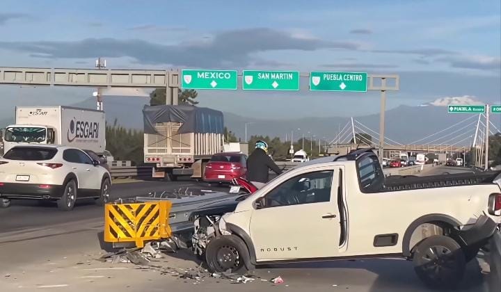 Accidente paraliza la circulación en la autopista México – Puebla