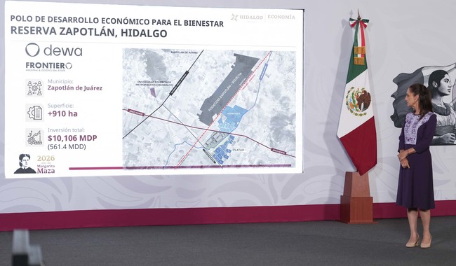 Presidenta destaca inversión de 10 mil 106 mdp para el PODECOBI de Zapotlán, Hidalgo, que ya reúne 147 mil mdp en proyectos