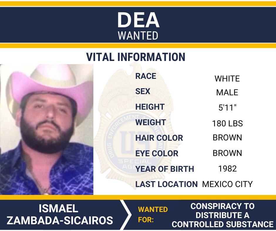 DEA actualiza ficha de búsqueda de “El Mayito Flaco” y señala a CDMX como última ubicación