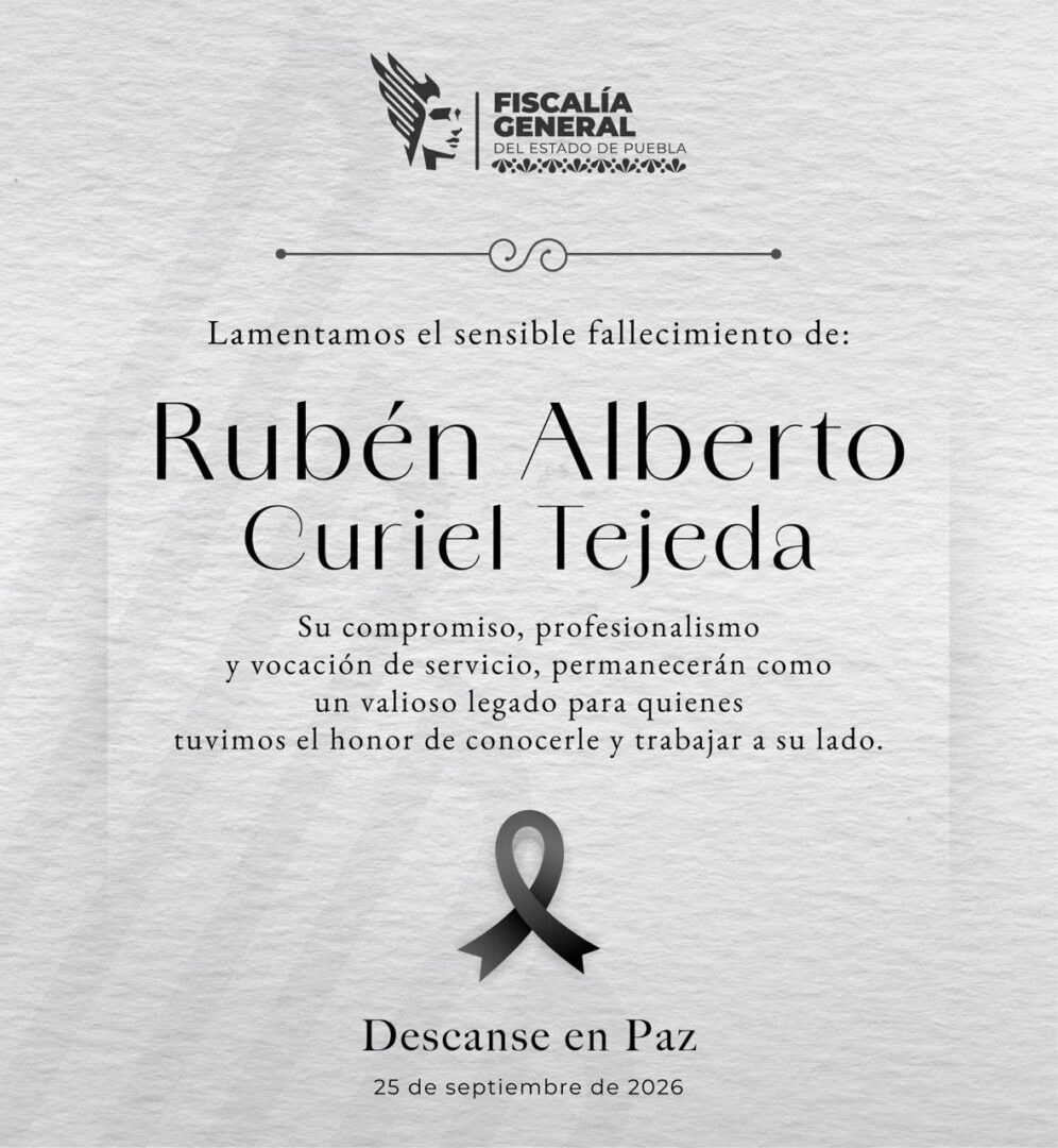 Fiscalía de Puebla confirma fallecimiento de Rubén Alberto Curiel Tejeda en el CIS Angelópolis