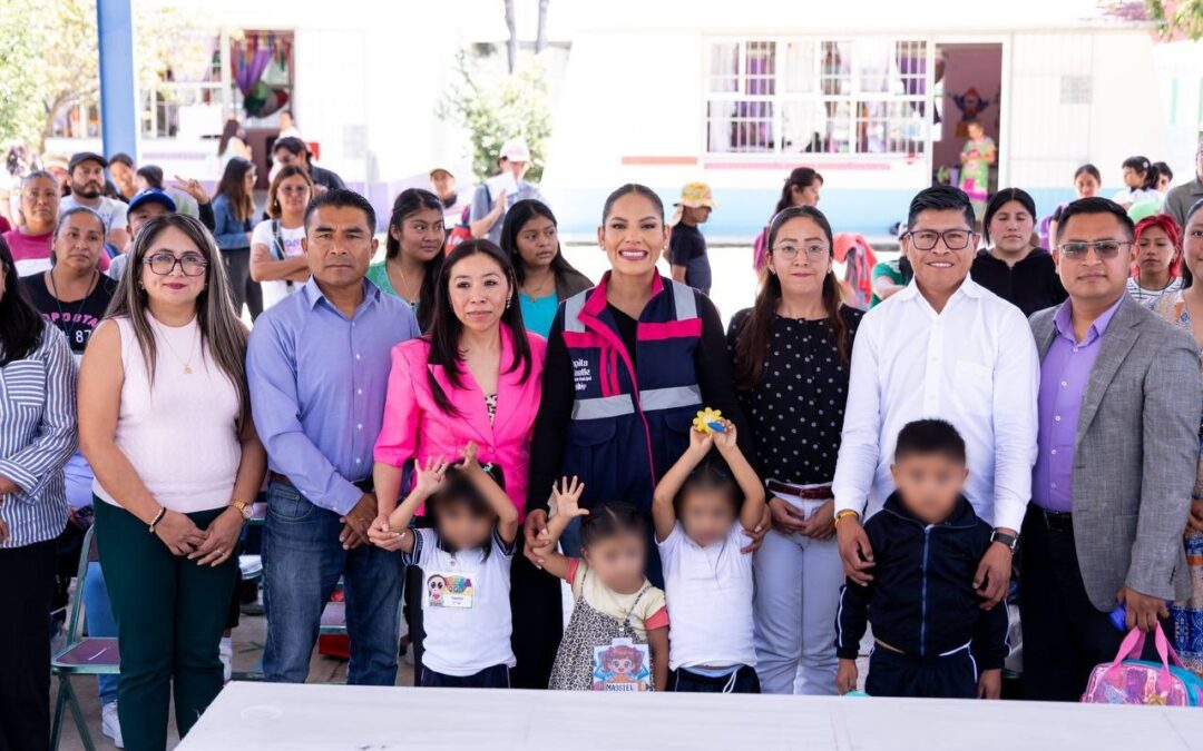 Destina Lupita Cuautle obra para mejorar la seguridad de preescolar en inspectoría Concepción La Cruz