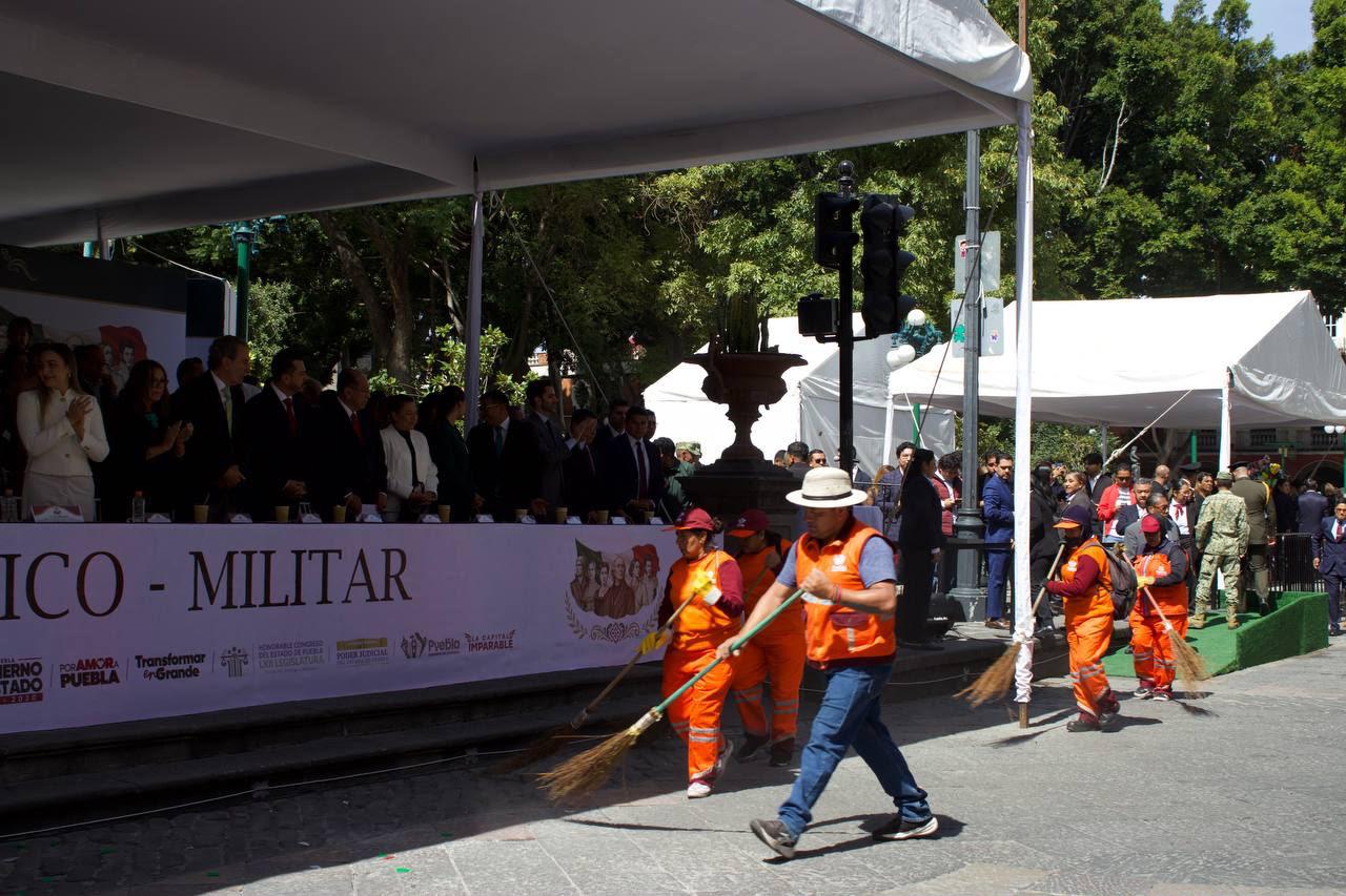 Reconoce Pepe Chedraui trabajo de personal de limpia tras fiestas patrias