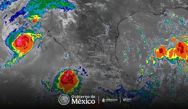 El huracán Polo se localizó a 125 km al oeste-suroeste de Cabo San Lázaro, Baja California Sur
