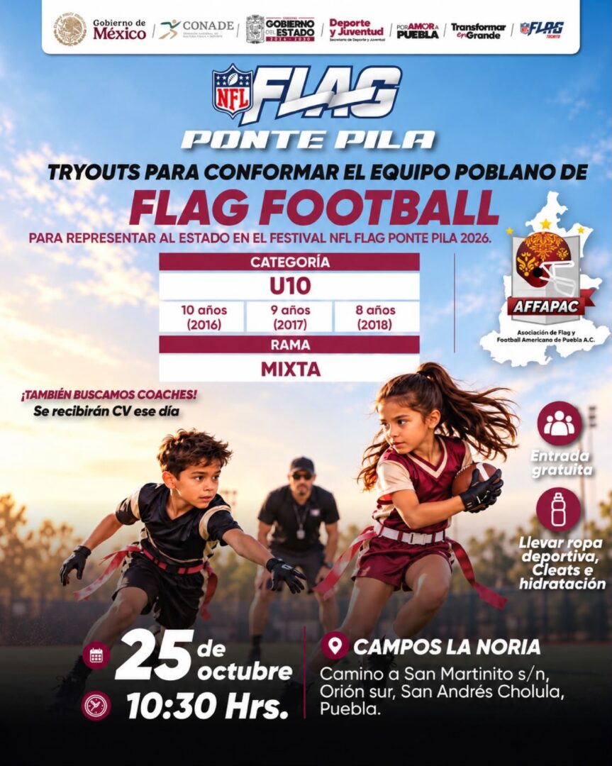 Convoca Secretaría de Deporte y Juventud a visorías de Flag Football