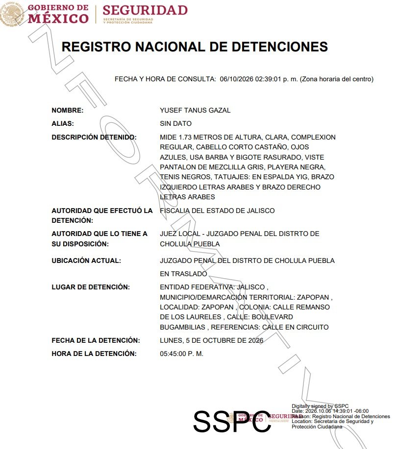 Detienen en Jalisco a empresario libanés buscado por hechos violentos en Puebla