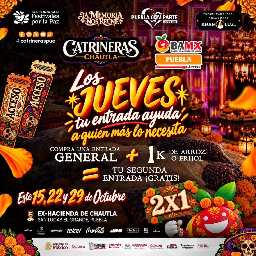 “Puebla Comparte” une solidaridad y tradición en Catrineras Chautla 2026