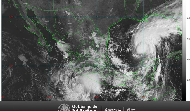 Simon generará lluvias torrenciales en Guerrero y Michoacán; Isaias, muy fuertes en el sureste de México y la península de Yucatán