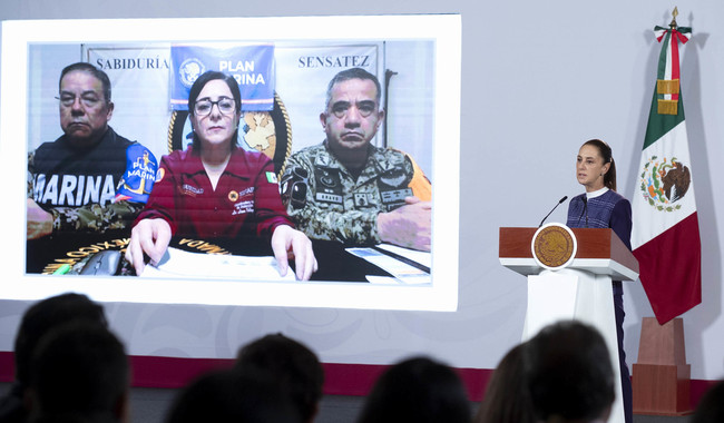 Continúa todo el apoyo del Plan Marina y el Plan DN-lll-E por el huracán Simon y la tormenta tropical Rachel: presidenta Claudia Sheinbaum