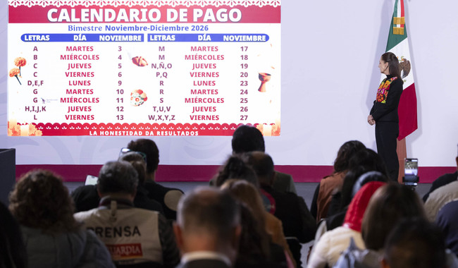 Del 3 al 27 de noviembre se realizará el depósito del bimestre noviembre-diciembre de los Programas para el Bienestar
