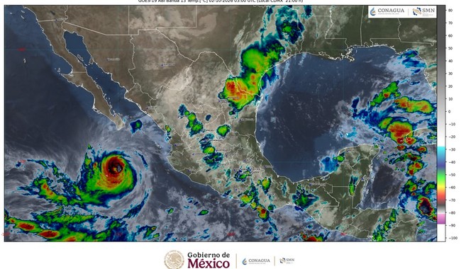 Debido a Rachel, continúa el pronóstico de lluvias de muy fuertes a intensas en regiones de Nayarit, Jalisco, Baja California Sur y Sinaloa